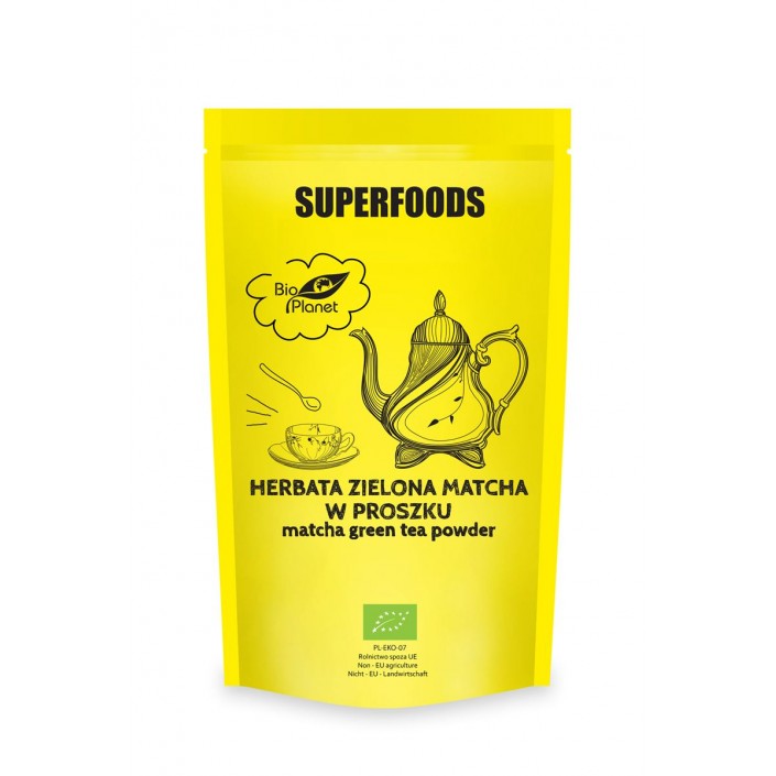 SUPERFOODS Herbata zielona Matcha w proszku BIO 100g BIO PLANET SUPERFOODS Herbata zielona Matcha w proszku BIO 100g BIO PLANET
