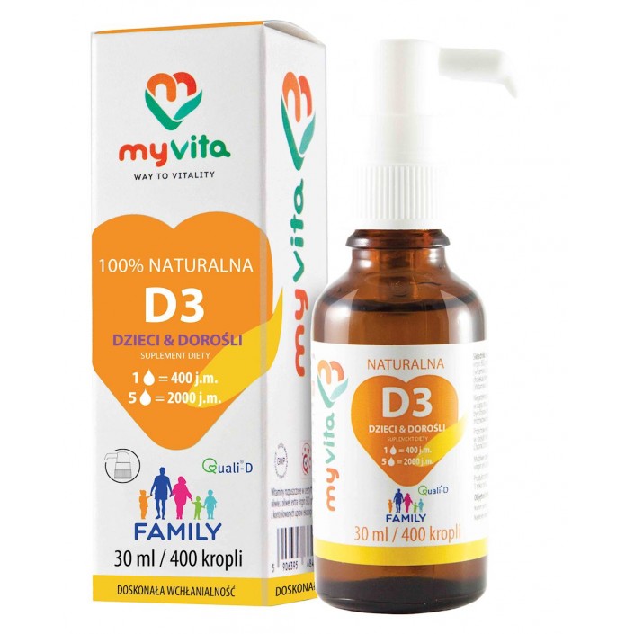 MyVita Witamina D3 Family Dzieci & Dorośli - KROPLE 30ml MyVita Witamina D3 Family Dzieci & Dorośli - KROPLE 30ml