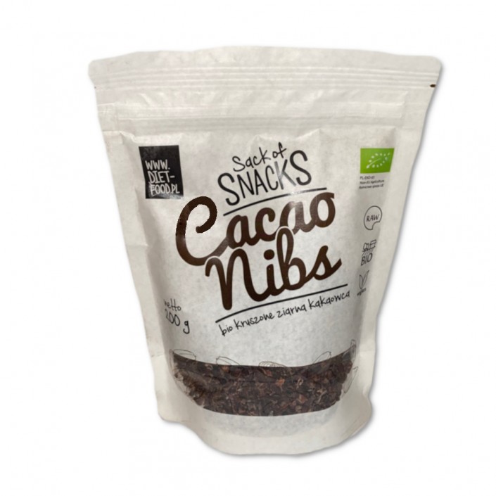 Sack Of Snacks Cacao Nibs bio kruszone ziarna kakaowca 200g Sack Of Snacks Cacao Nibs bio kruszone ziarna kakaowca 200g
