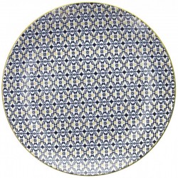 porcelanowy talerz obiadowy w geometryczne wzory Tognana Siracusa 18 elementów