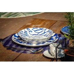 porcelanowy serwis obiadowy w niebieskie wzory Tognana Ulay 18 elementów